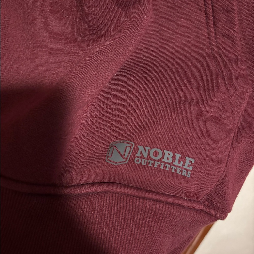 NOBLE OUTFITTERS Men's Burgundy Quarter Zip Sweater Size 3XL - Picture 3 of 4